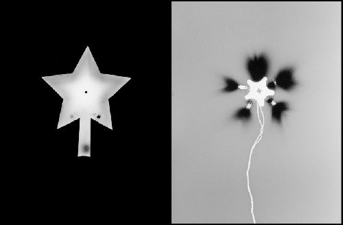 Otagu csillag formaja es fenye Form and Light of a Five pointed star 2015 ff fotogram b w photogram 2 x 40x30 cm