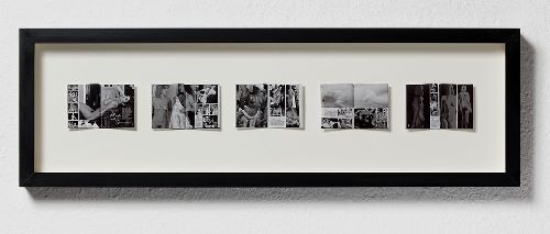 Trafikkepek 1985 2019 Tobacco Store Pictures 1985 2019 24x73 cm 5 db 6x9 cm es ezust zselatin foto a Lui magazin 1986 januari szamabol 5 pieces of gelatine silver prints from Lui magazine 1986 January 6x9 cm each