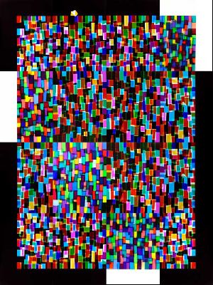 color photograms 120 x 160 cm comprises 16 pieces of 30 x 40 cm